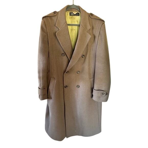 Vintage The American Male Wool Military-Style Overcoat Double-Breasted Size 46 - Picture 2 of 8